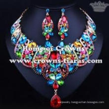 Fashion Crystal Necklace Set With Blue Diamondswestern necklace set